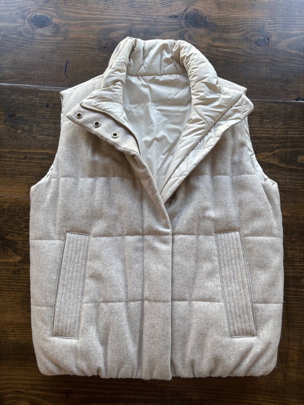 Reiss Neutral Quilted Puffer Vest S